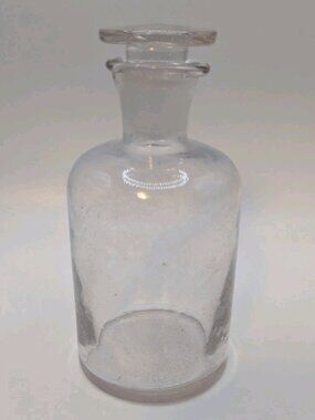 Antique Hand-Blown Apothecary Bottle with Original Ground Glass Stopper